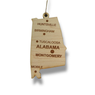 Ornament - CUSTOM - Alabama State with Cities