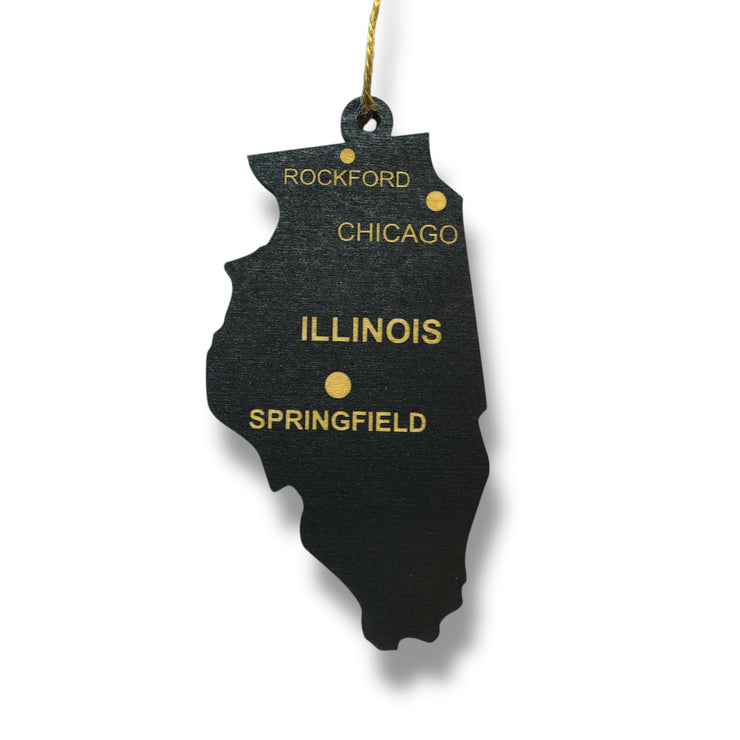 Ornament - CUSTOM - Illinois State with Cities