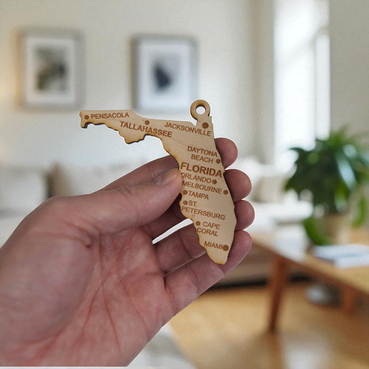 Ornament - CUSTOM - Florida State with Cities