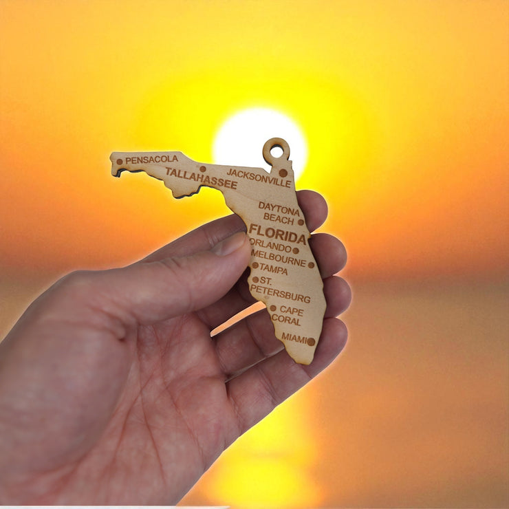 Ornament - CUSTOM - Florida State with Cities