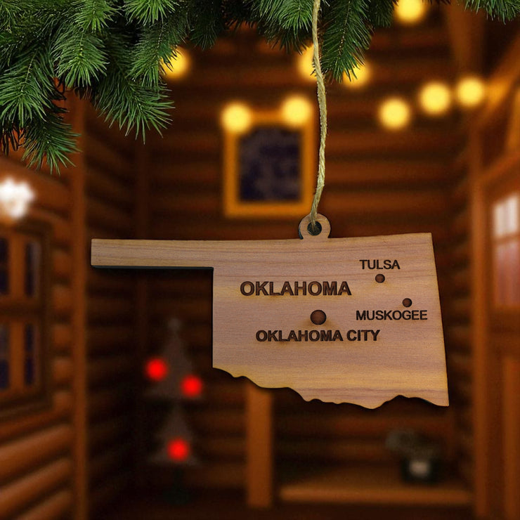 Ornament - CUSTOM - Oklahoma State with Cities