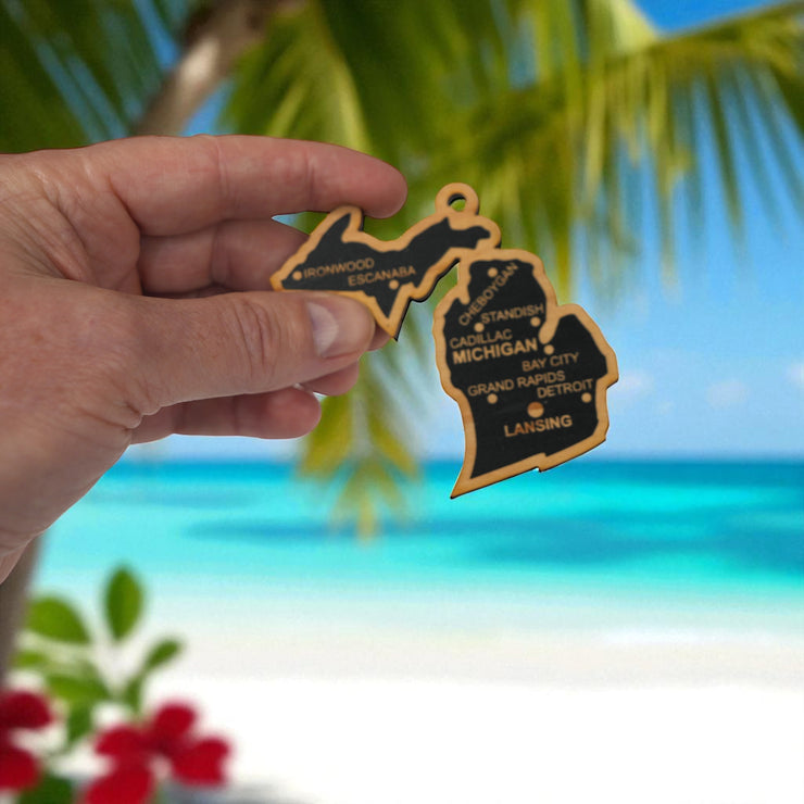 Ornament - CUSTOM - Michigan State with Cities