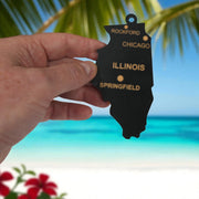 Ornament - CUSTOM - Illinois State with Cities