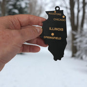 Ornament - CUSTOM - Illinois State with Cities