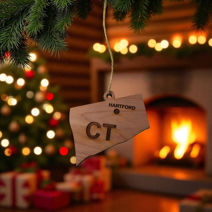 Ornament - CUSTOM - Connecticut State with Cities