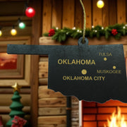 Ornament - CUSTOM - Oklahoma State with Cities