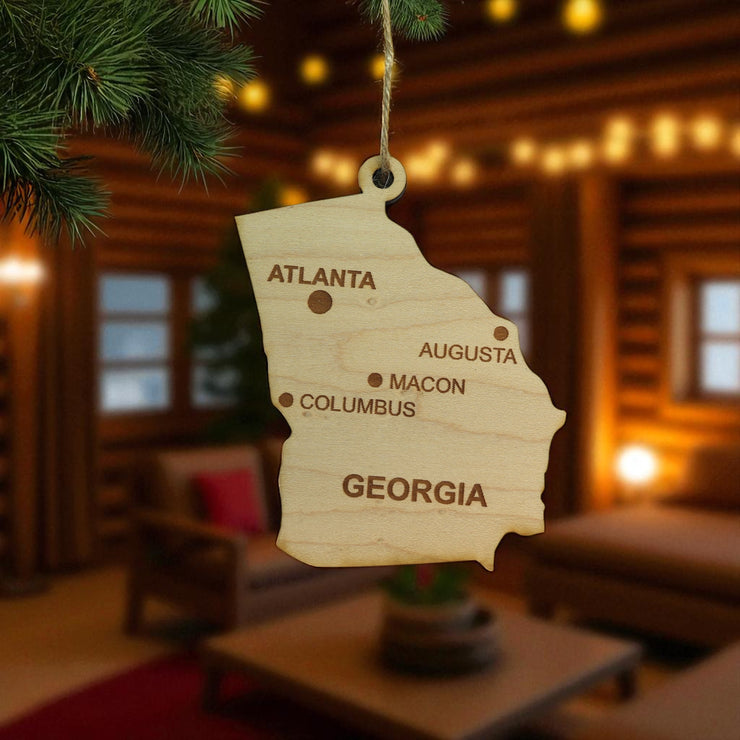 Ornament - CUSTOM - Georgia State with Cities