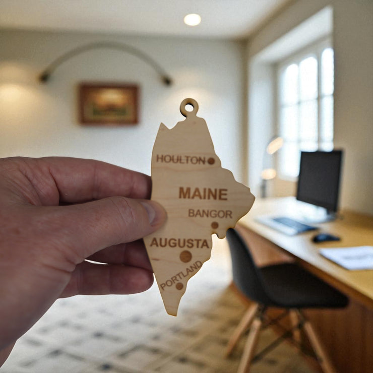 Ornament - CUSTOM - Maine State with Cities