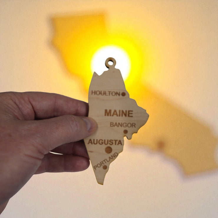 Ornament - CUSTOM - Maine State with Cities