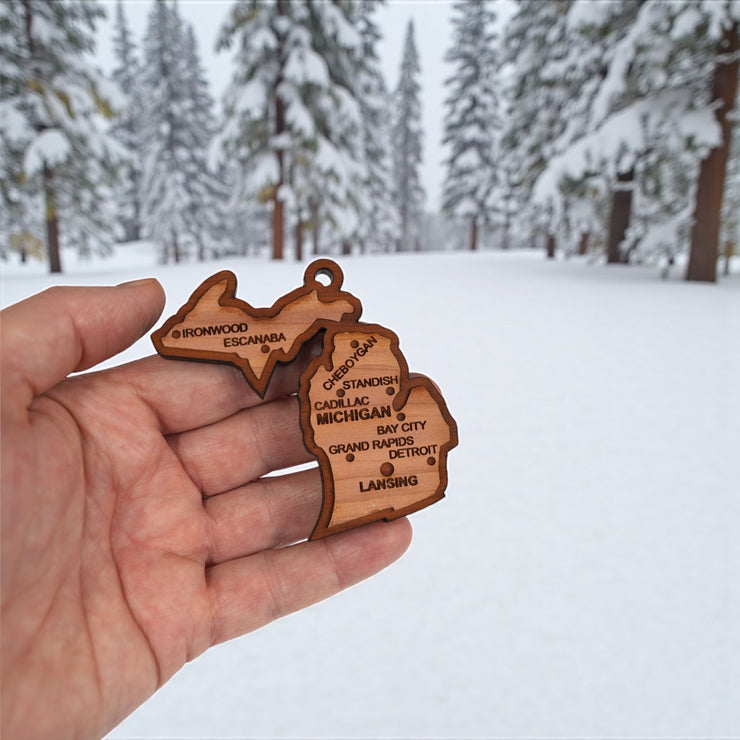 Ornament - CUSTOM - Michigan State with Cities