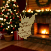 Ornament - CUSTOM - West Virginia State with Cities