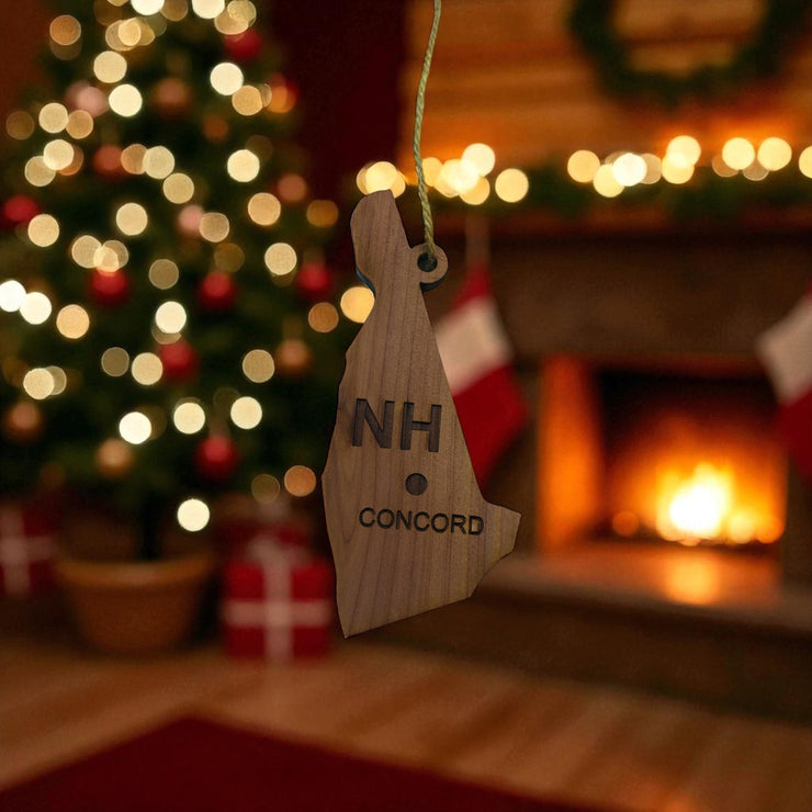 Ornament - CUSTOM - New Hampshire State with Cities