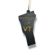 Ornament - CUSTOM - Vermont State with Cities