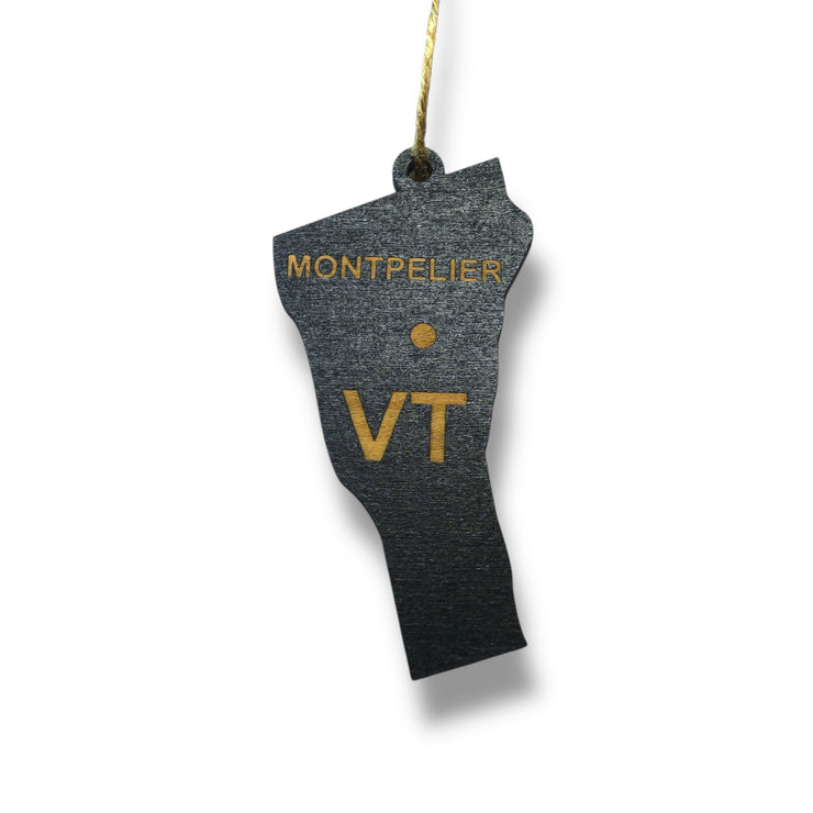 Ornament - CUSTOM - Vermont State with Cities