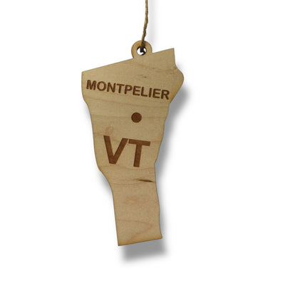 Ornament - CUSTOM - Vermont State with Cities