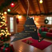 Ornament - CUSTOM - New York State with Cities