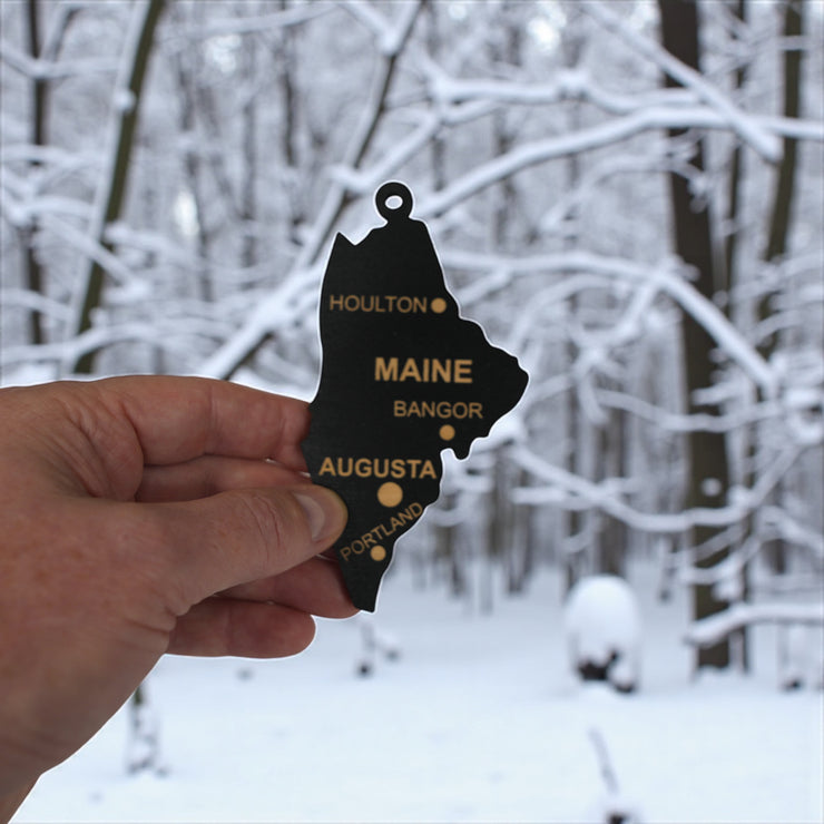 Ornament - CUSTOM - Maine State with Cities