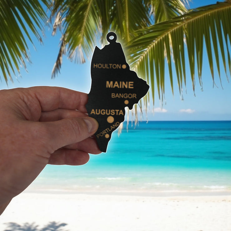 Ornament - CUSTOM - Maine State with Cities