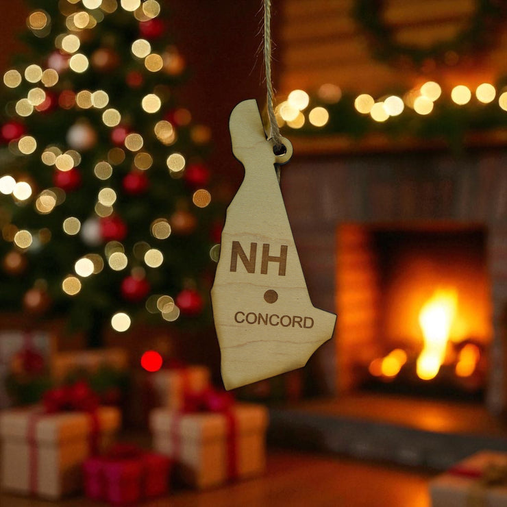 Ornament - CUSTOM - New Hampshire State with Cities