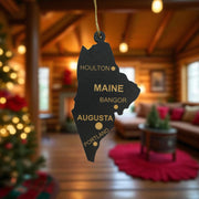 Ornament - CUSTOM - Maine State with Cities