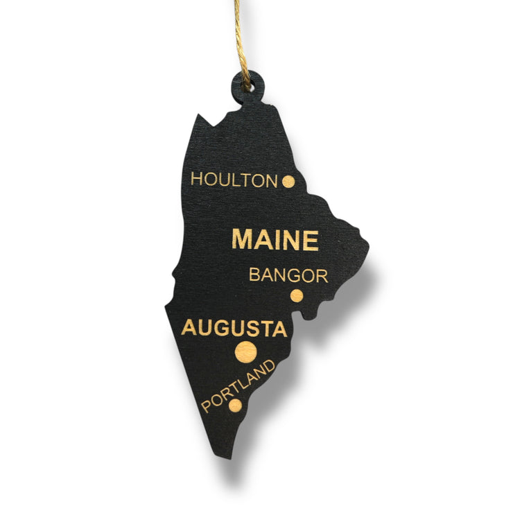 Ornament - CUSTOM - Maine State with Cities
