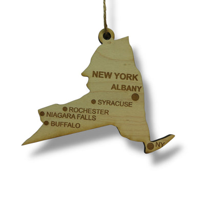 Ornament - CUSTOM - New York State with Cities