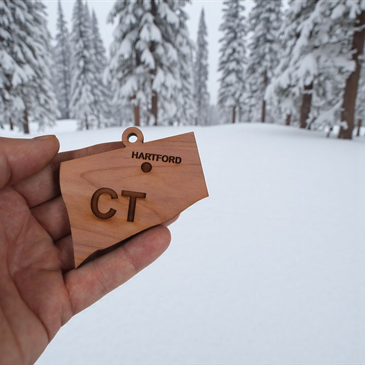 Ornament - CUSTOM - Connecticut State with Cities