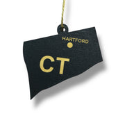 Ornament - CUSTOM - Connecticut State with Cities