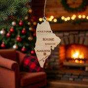 Ornament - CUSTOM - Maine State with Cities