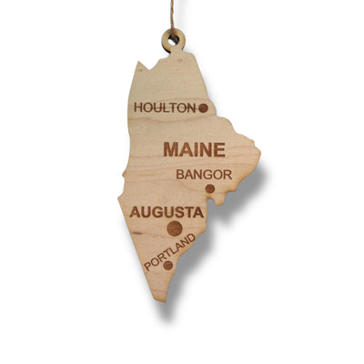 Ornament - CUSTOM - Maine State with Cities