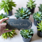 Please Knock - Black Door Sign - Art Deco 4x8