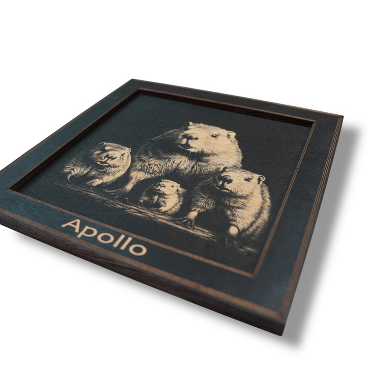 Framed Art - PERSONALIZED - CUSTOM - Beaver Family