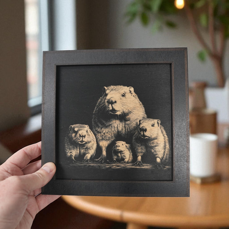 Framed Art - CUSTOM - Beaver Family
