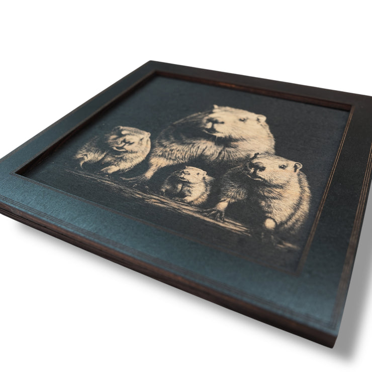 Framed Art - CUSTOM - Beaver Family