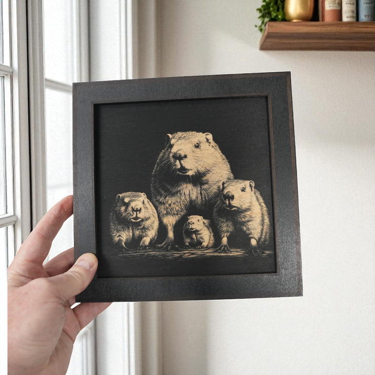 Framed Art - CUSTOM - Beaver Family