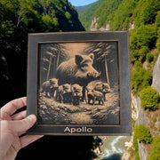 Framed Art - PERSONALIZED - CUSTOM - Wild Boar Family