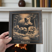 Framed Art - PERSONALIZED - CUSTOM - Wild Boar Family