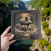 Framed Art - PERSONALIZED - CUSTOM - Wild Boar Family