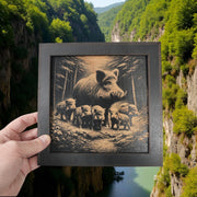 Framed Art - PERSONALIZED - CUSTOM - Wild Boar Family