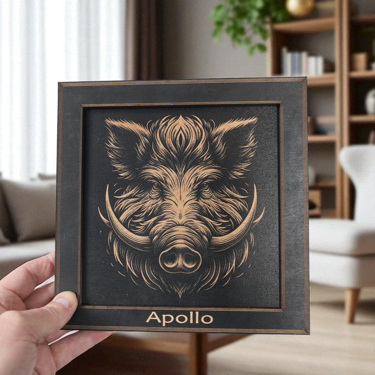Framed Art - PERSONALIZED - CUSTOM - Wild Boar