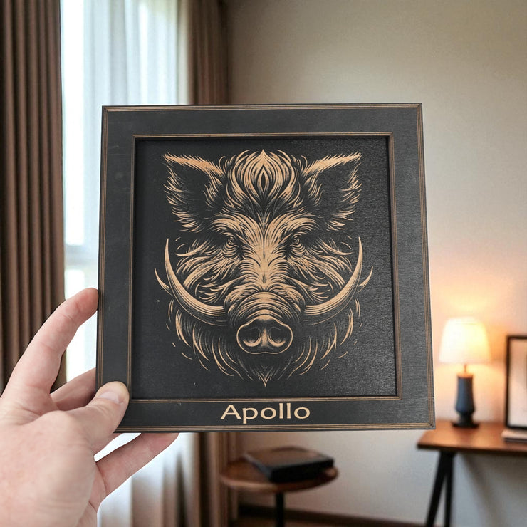 Framed Art - PERSONALIZED - CUSTOM - Wild Boar