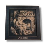 Framed Art - PERSONALIZED - CUSTOM - Santa Fireplace