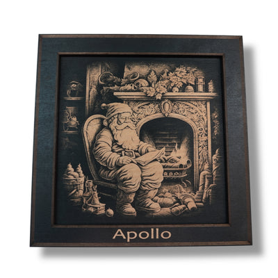 Framed Art - PERSONALIZED - CUSTOM - Santa Fireplace