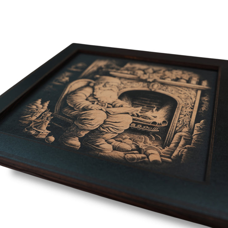 Framed Art - CUSTOM - Santa Fireplace