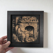 Framed Art - CUSTOM - Santa Fireplace