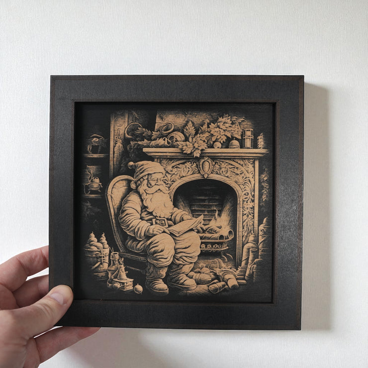 Framed Art - CUSTOM - Santa Fireplace
