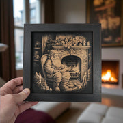 Framed Art - CUSTOM - Santa Fireplace