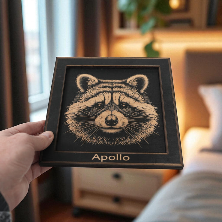 Framed Art - PERSONALIZED - CUSTOM - Raccoon