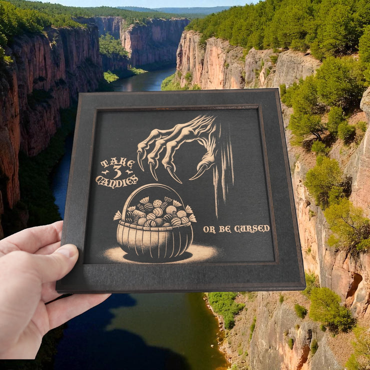 Framed Art - CUSTOM - Take 3 candies or be cursed - Halloween