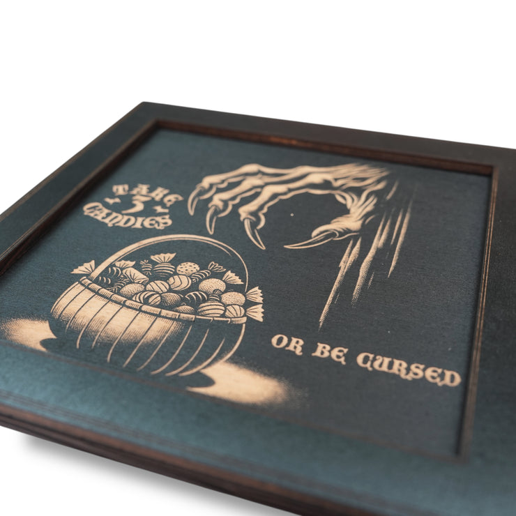 Framed Art - CUSTOM - Take 3 candies or be cursed - Halloween
